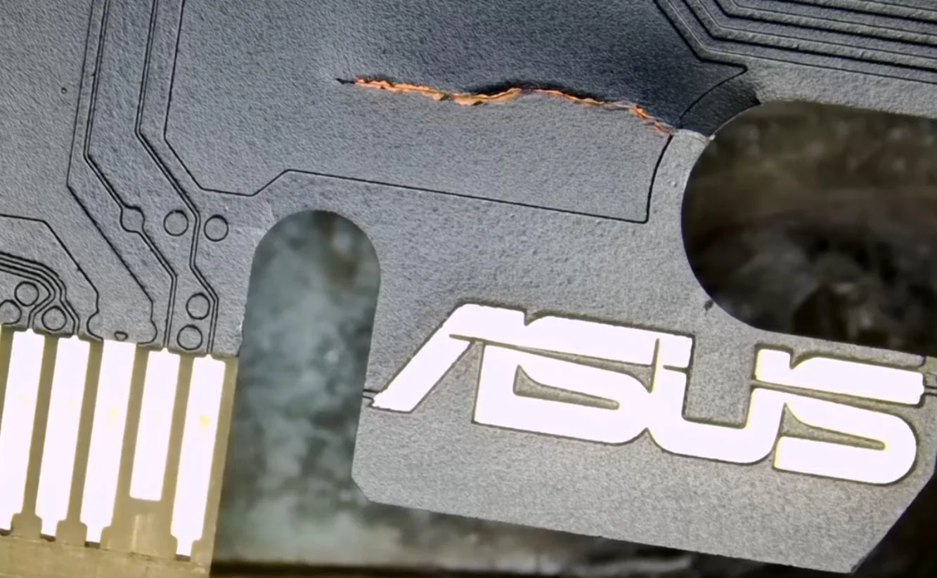 Cracked GPU PCB