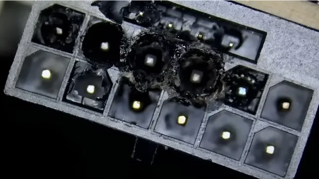 Melted 16-pin connector