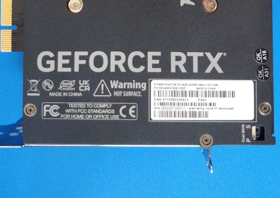 Photographing a graphics card serial number